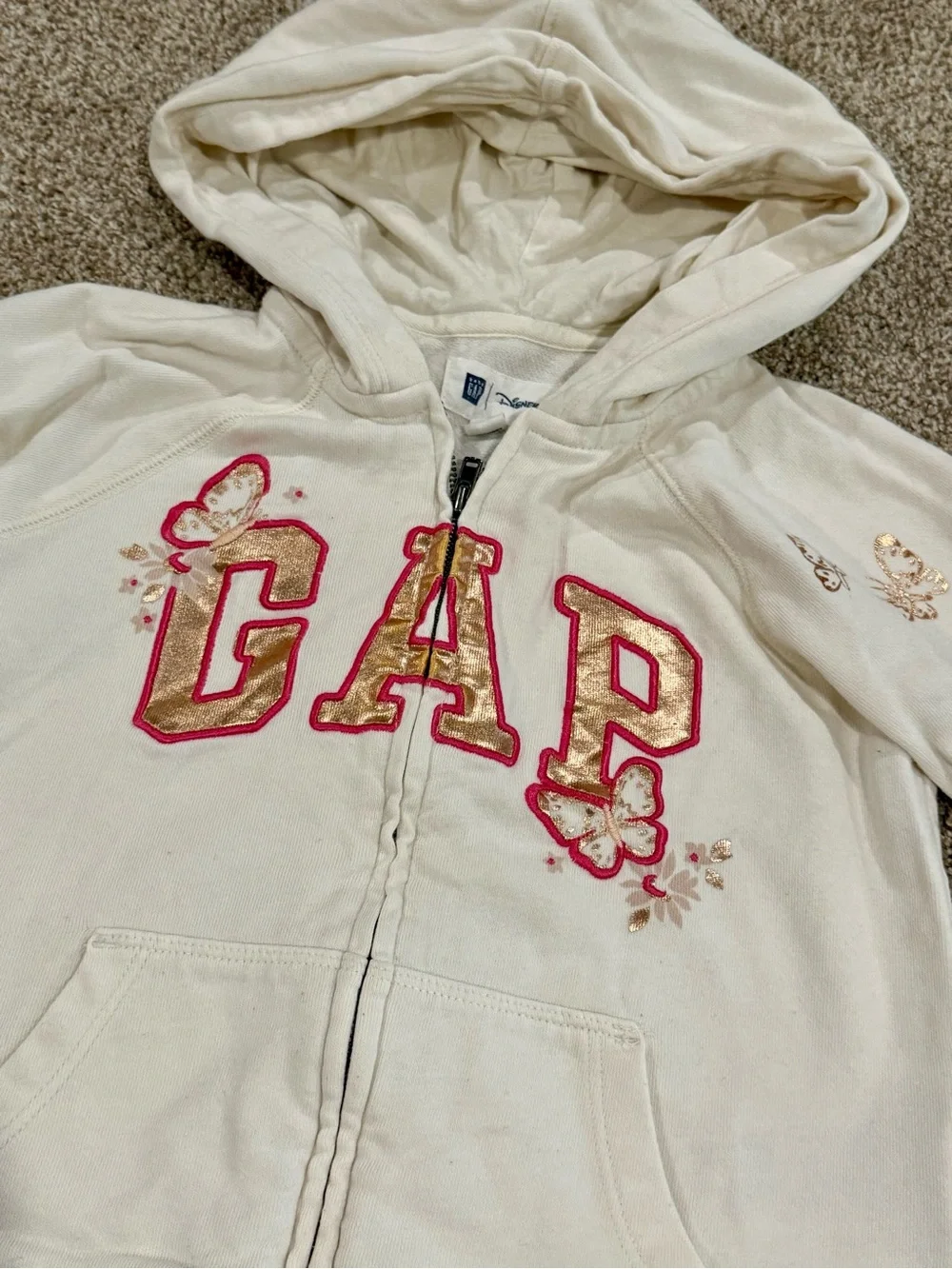 BabyGAP Cream Zip-Up Hoodie Jacket for Kids - Minnie Mouse